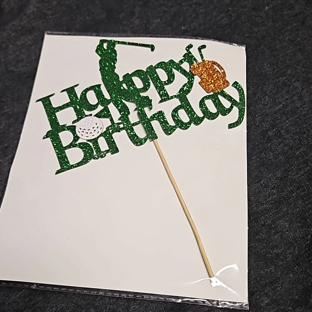 Golfing Happy Birthday Cake Topper | Party Supply Decorations Cake Topper